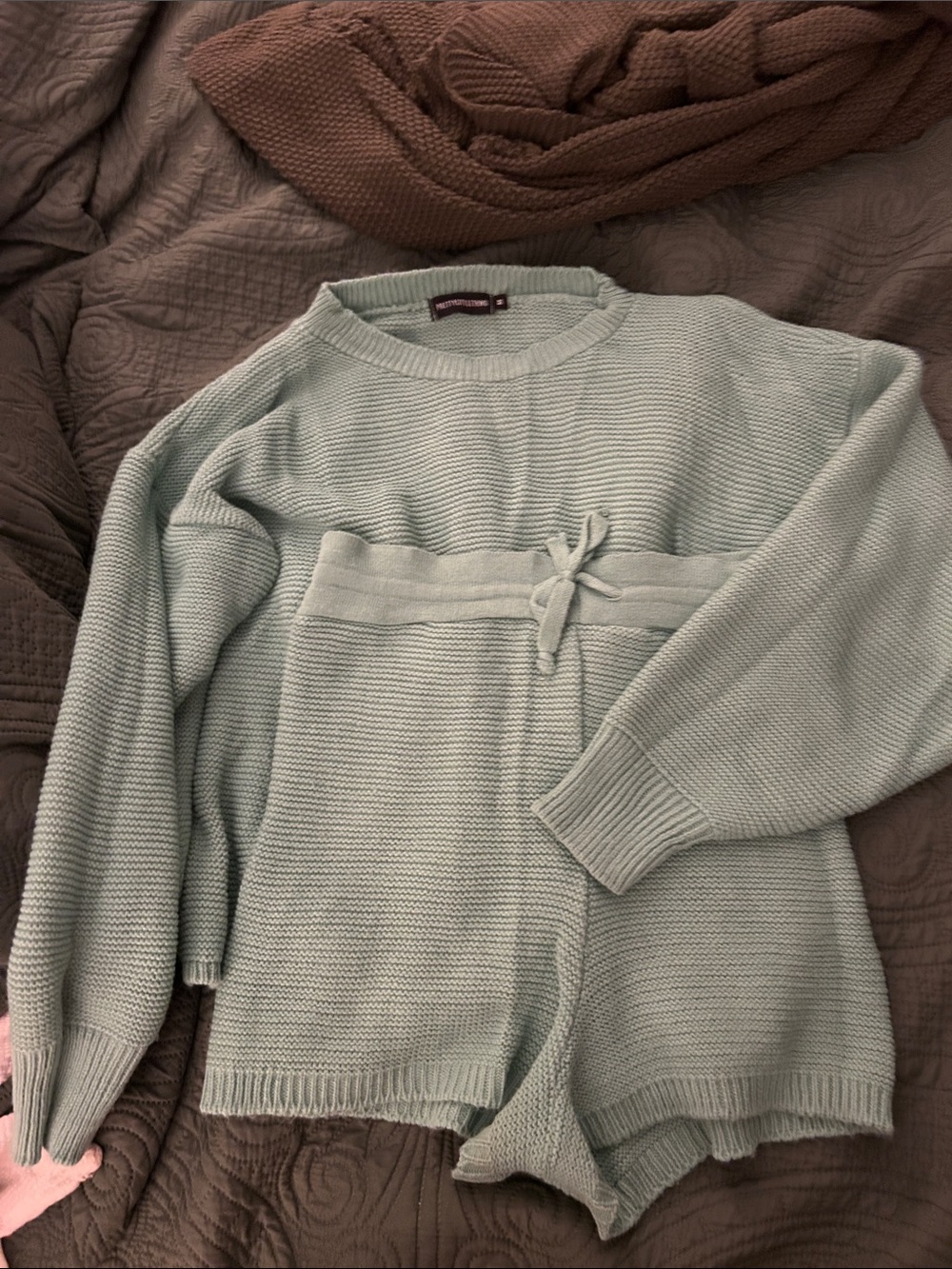 Cozy Mint Knit Sweater - Women two piece co ords